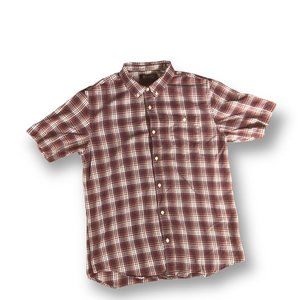 Ezekiel shirt mens xl plaid red outdoor short sleeve extra large button hiking